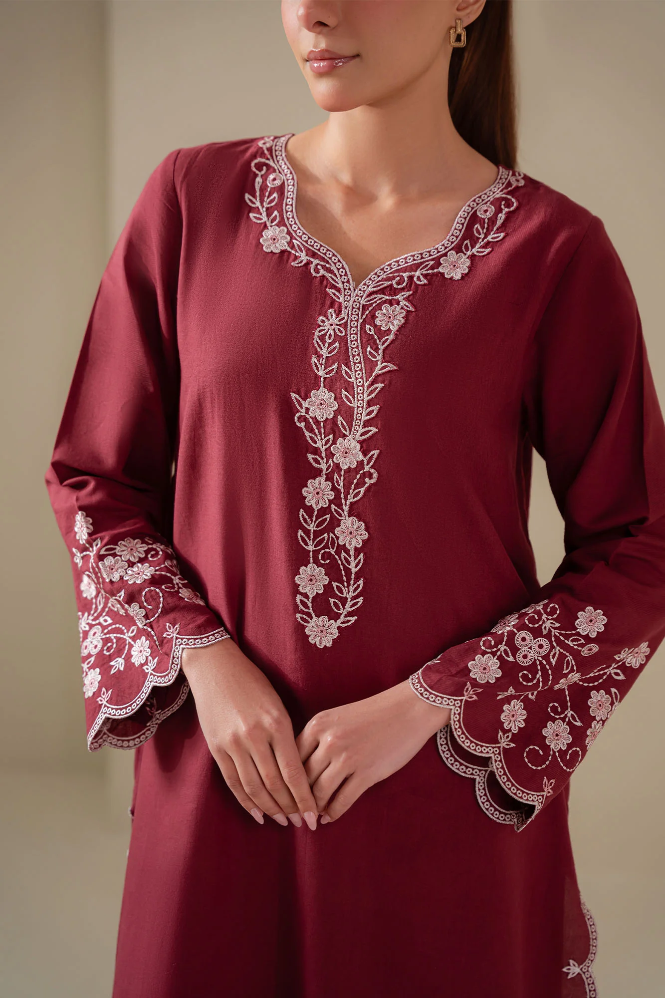 RED WINE-2PC (SHIRT & TROUSER) - Image 2