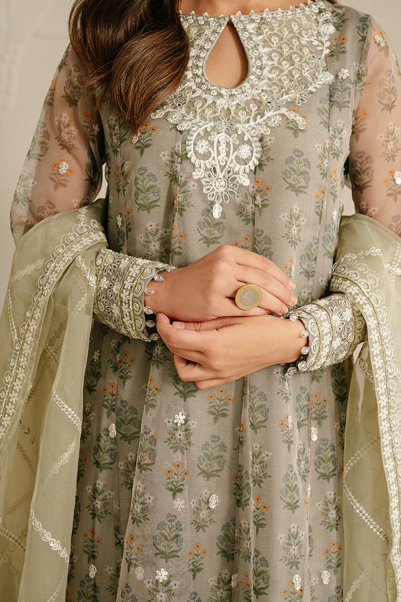 RELIC FOSSIL-4PC ORGANZA EMBROIDERED SUIT - Image 4