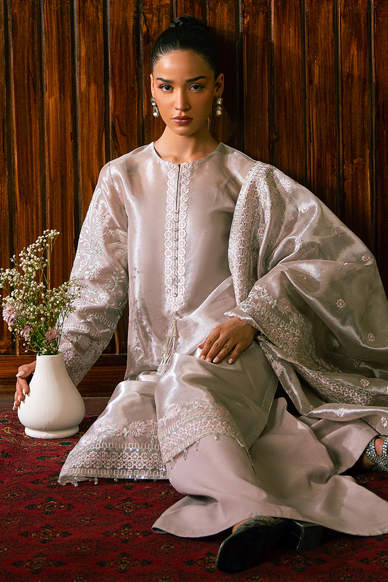 ROSE SHELL-4 PIECE EMBROIDERED ZARI SUIT - Image 4