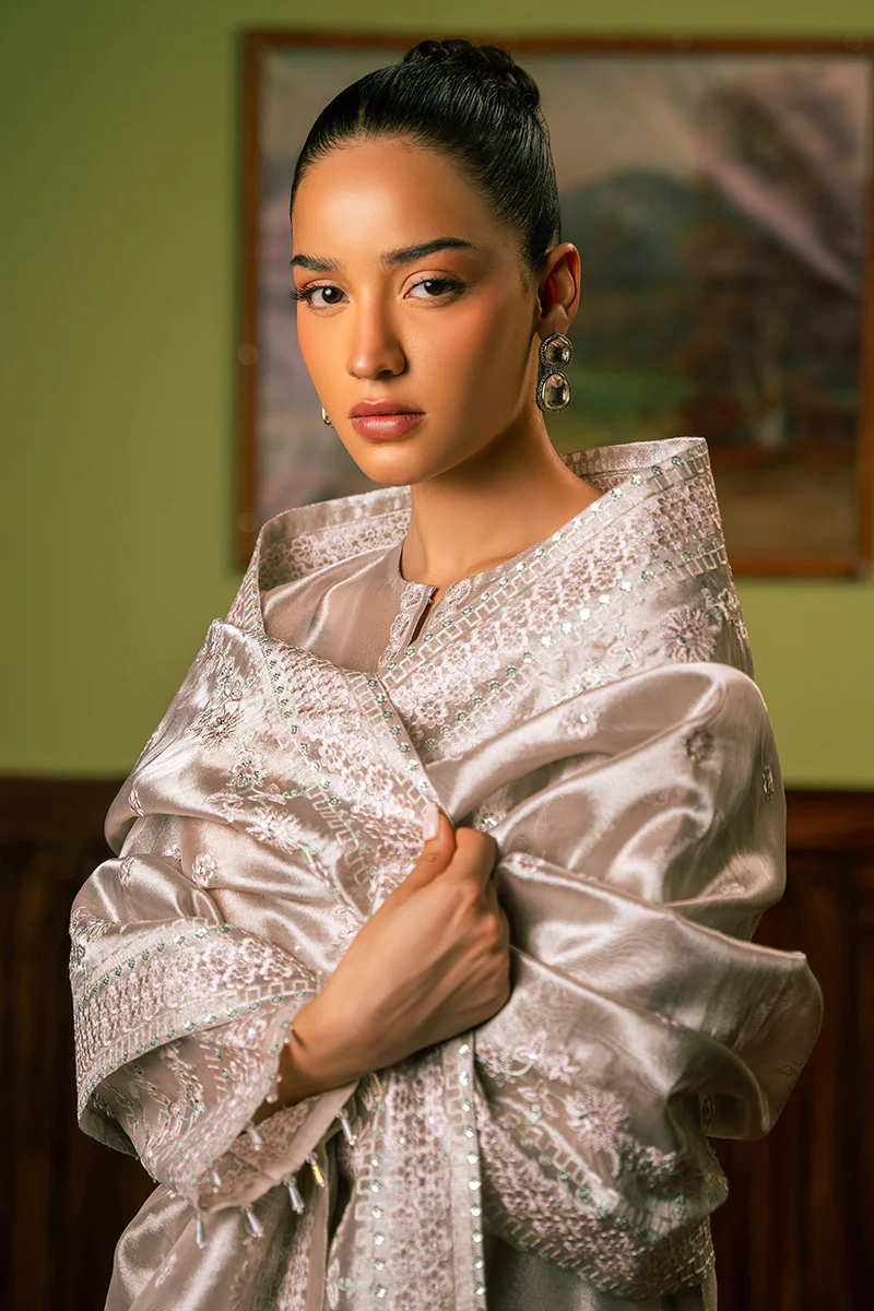 ROSE SHELL-4 PIECE EMBROIDERED ZARI SUIT - Image 5