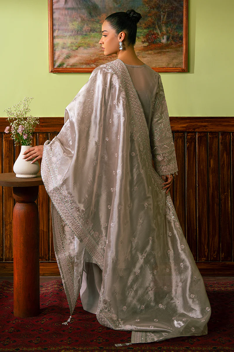 ROSE SHELL-4 PIECE EMBROIDERED ZARI SUIT - Image 9