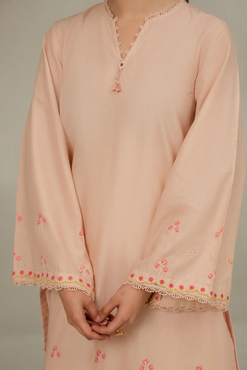 ROSE SMOKE LAWN EMBROIDERED SHIRT - Image 2