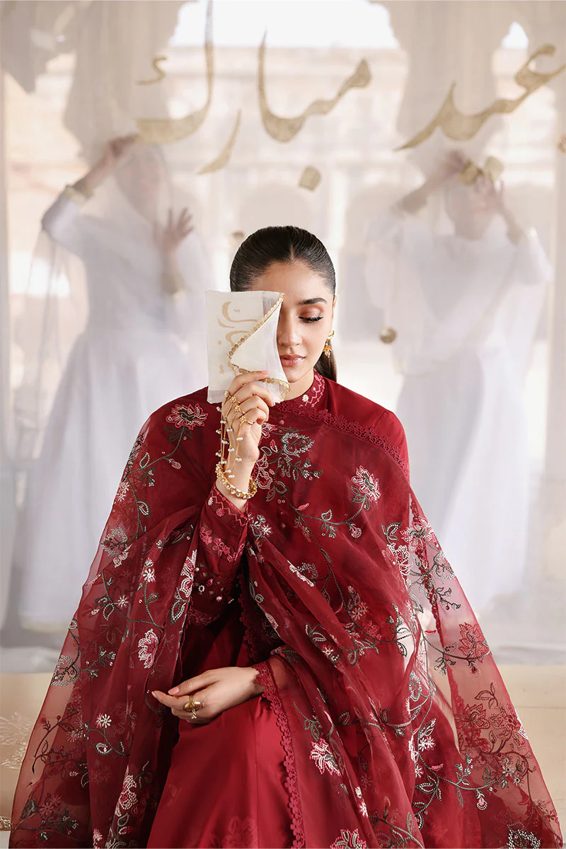 ROUGE FLARE-3PC EMBROIDERED LAWN SUIT - Image 6