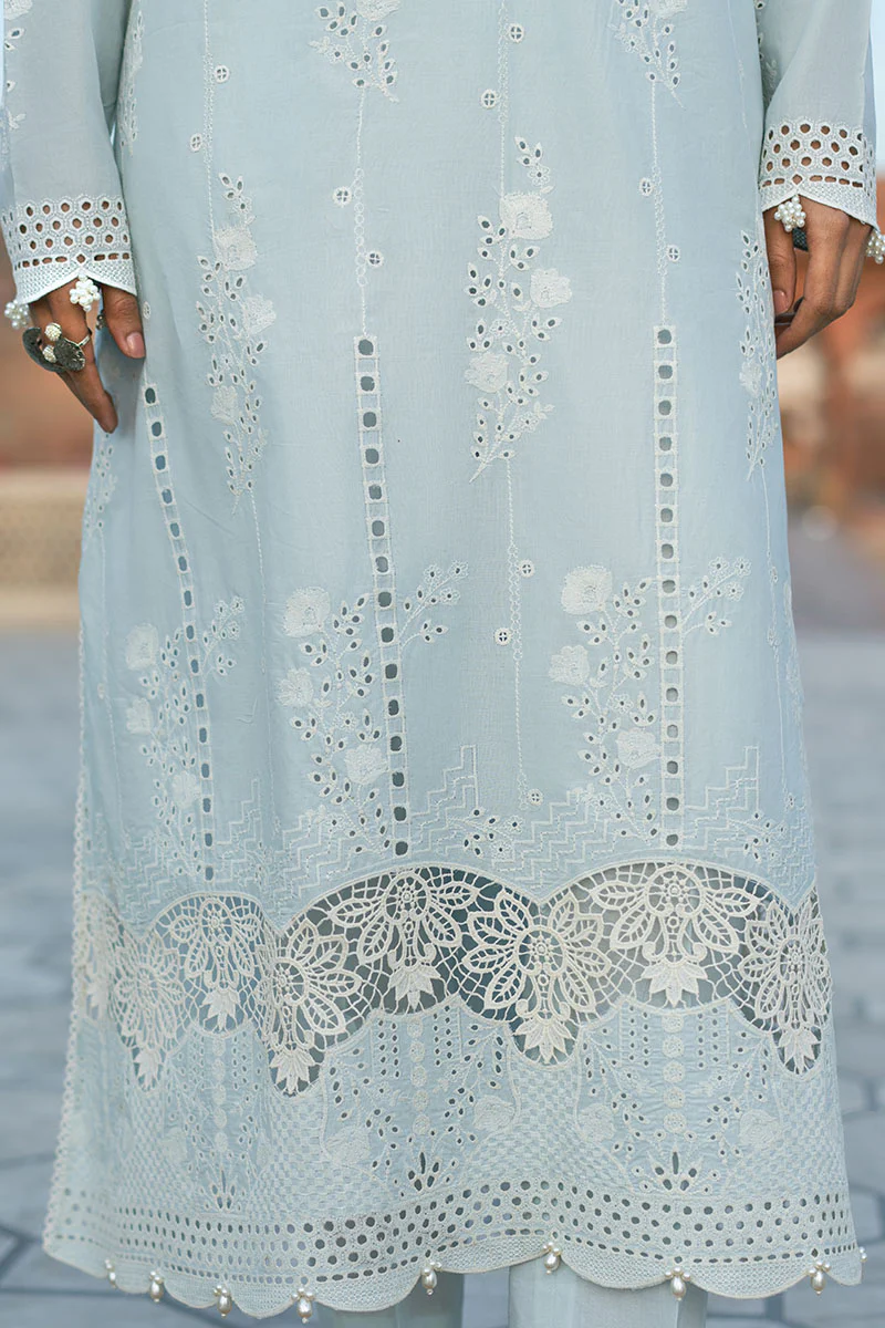 AQUA HAZE-3PC CHIKANKARI SUIT - Image 2