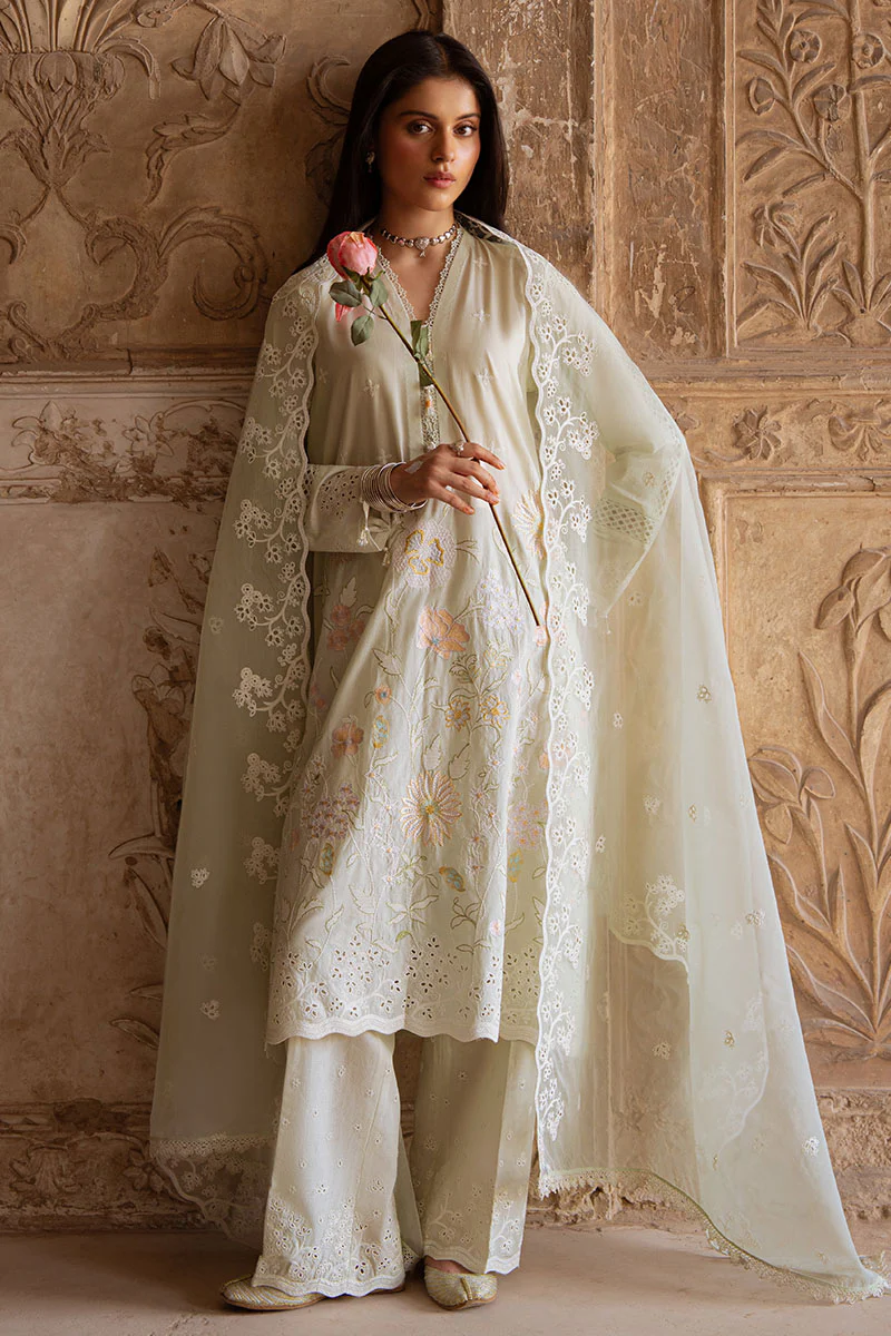 AQUA SERENITY-3PC EMBROIDERED LAWN SUIT