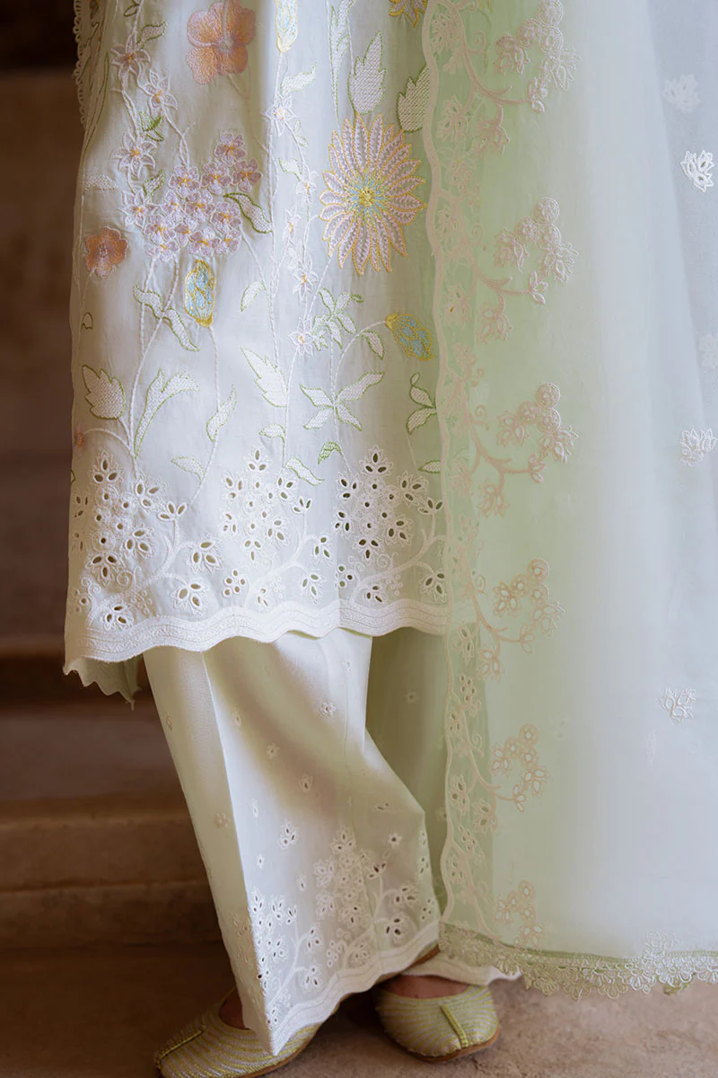 AQUA SERENITY-3PC EMBROIDERED LAWN SUIT - Image 5