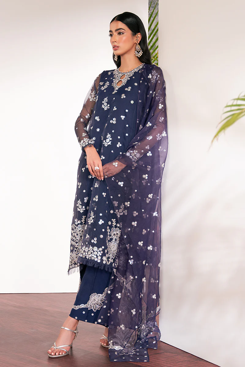 ASTRAL AURA-4 PC EMBROIDERED ORGANZA SUIT