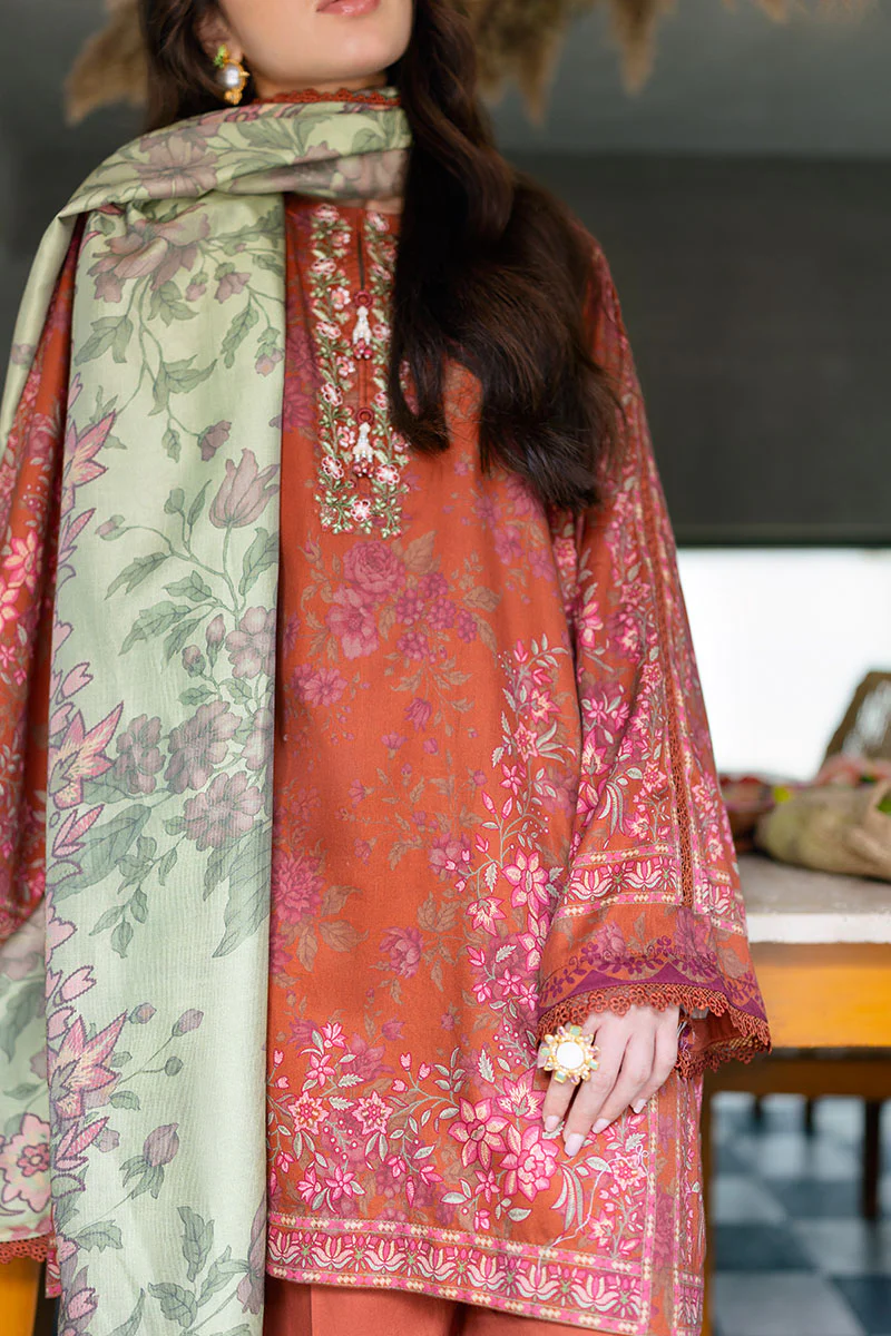 AUTUMN GLAZE-3PC SATIN PRINTED SUIT - Image 5