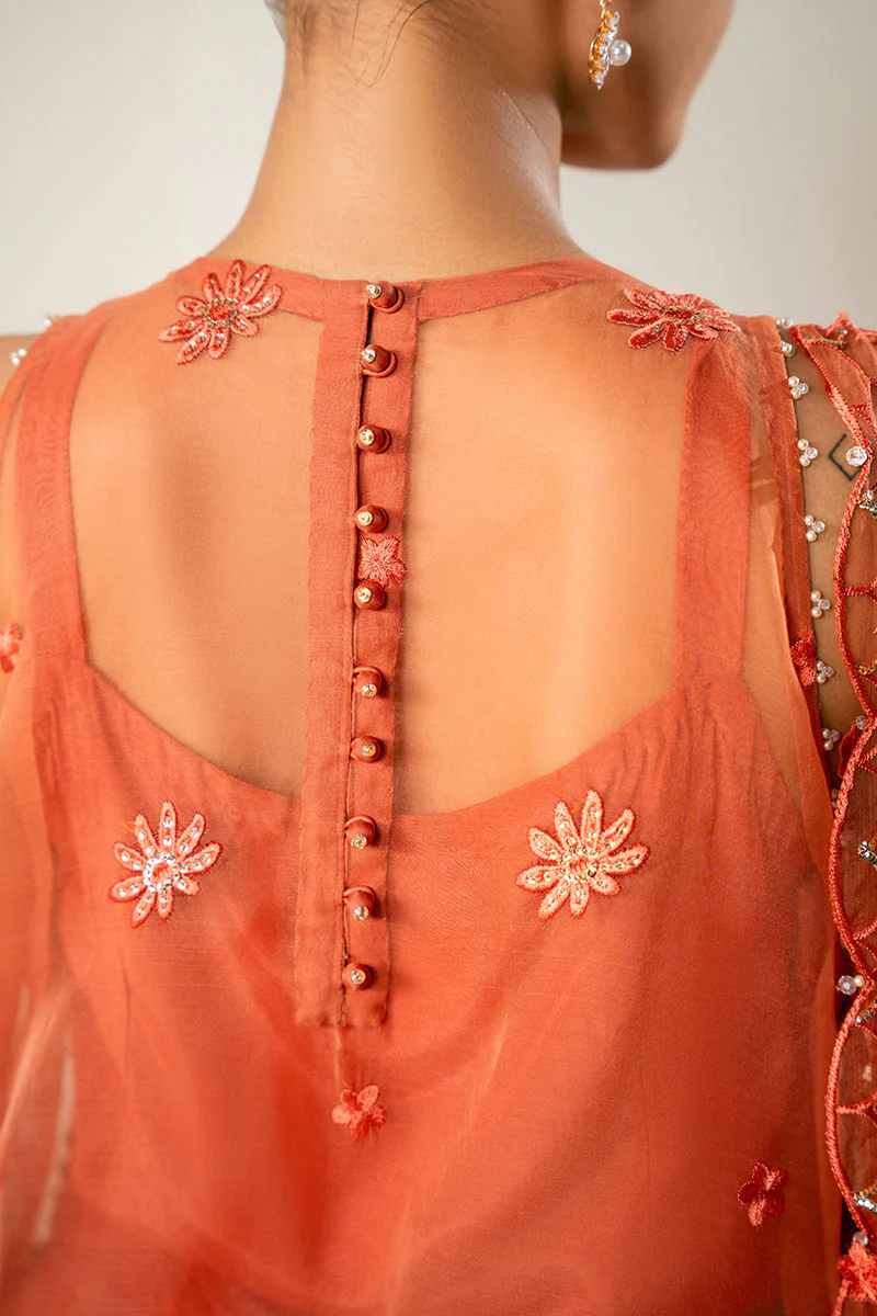 AUTUMN ZEST-4PC ORGANZA EMBROIDERED SUIT - Image 2