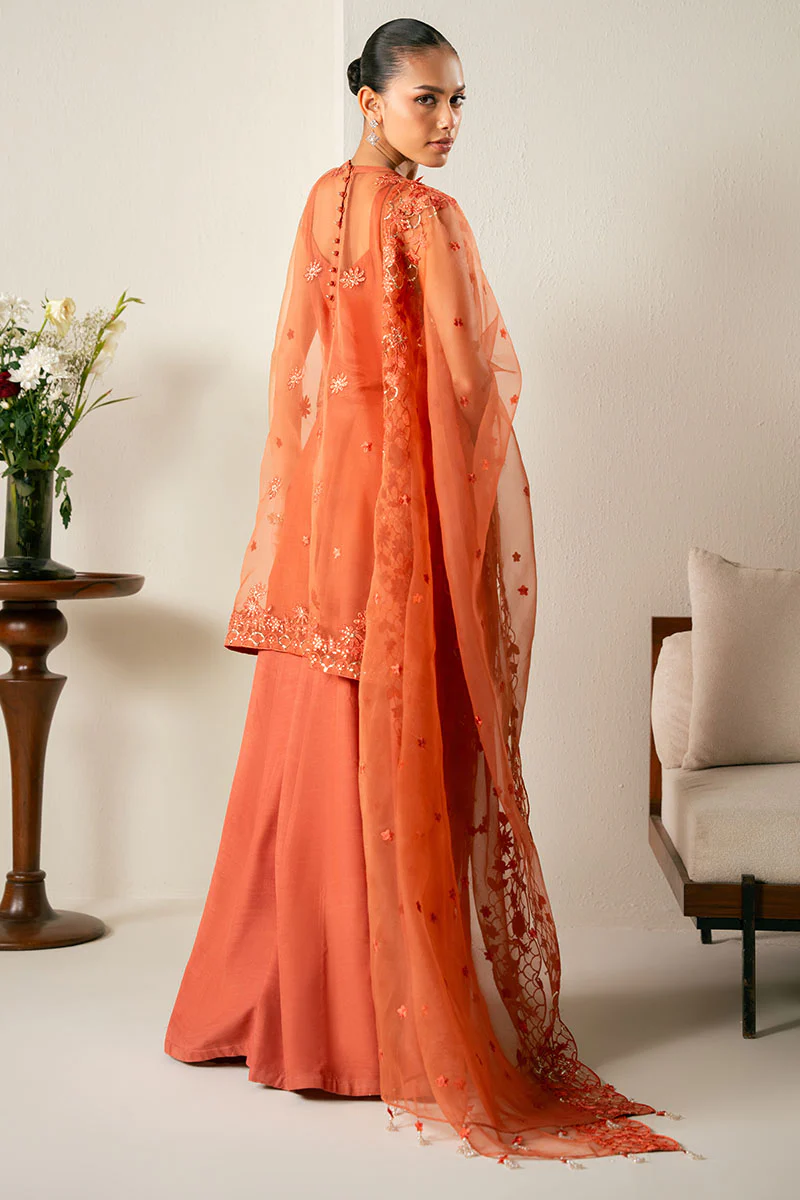 AUTUMN ZEST-4PC ORGANZA EMBROIDERED SUIT - Image 8
