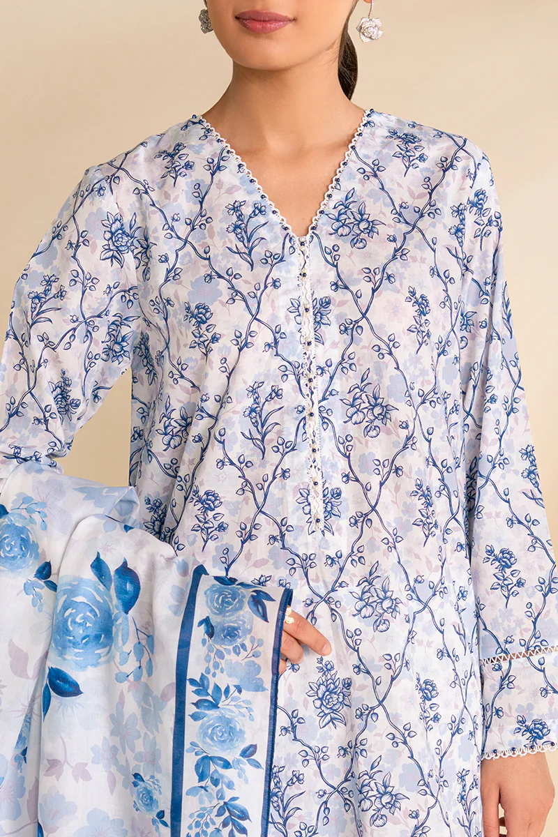 AZURE ASH-3 PC PRINTED LAWN SUIT - Image 2