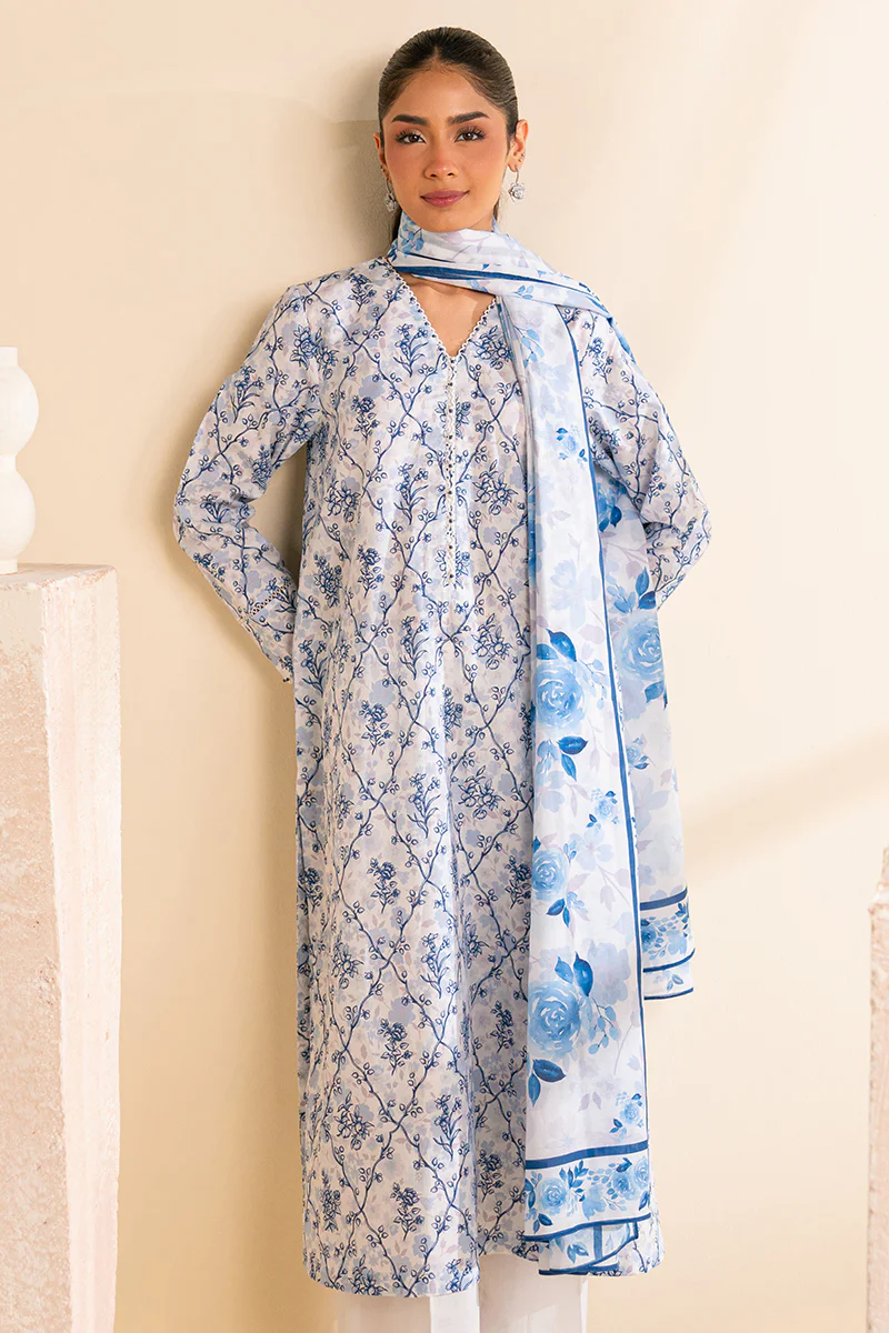 AZURE ASH-3 PC PRINTED LAWN SUIT - Image 4