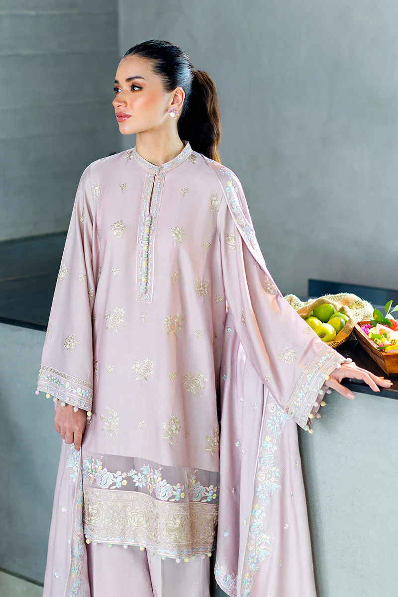 BLOSSOM TINT-3PC SATIN EMBROIDERED SUIT - Image 3