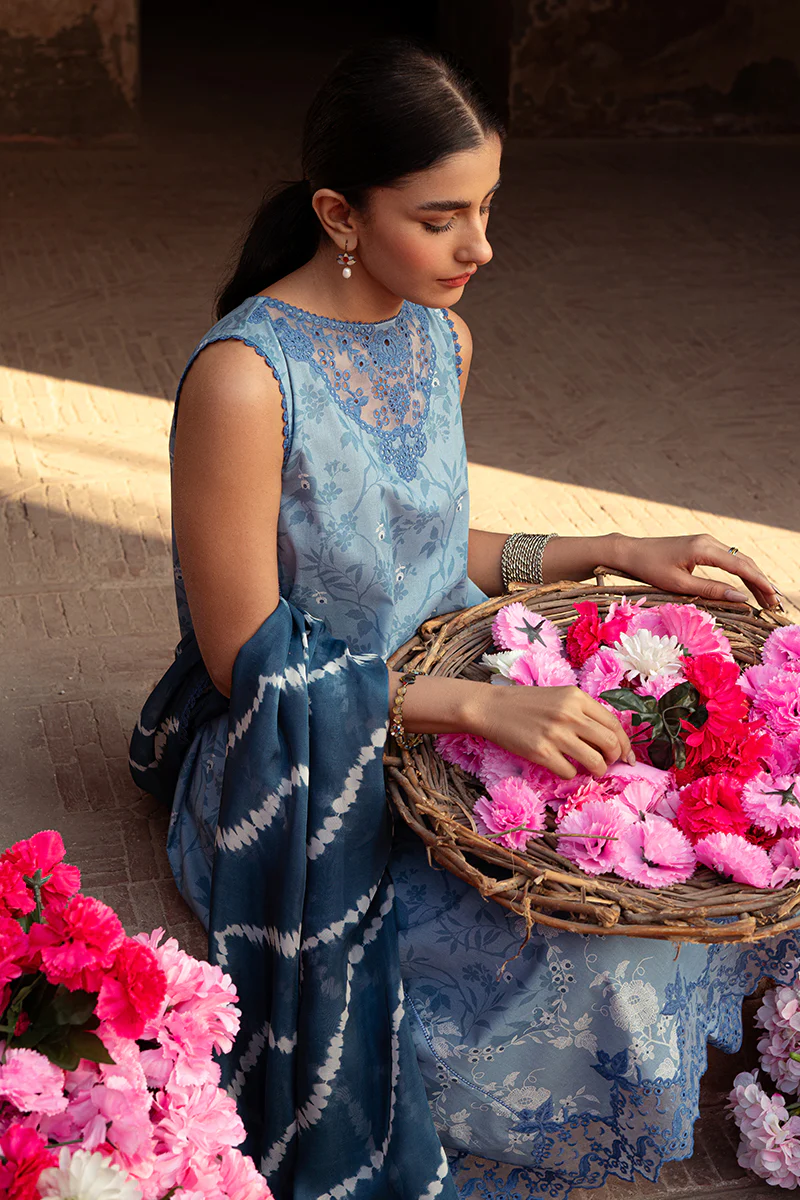 BLUE SAND-3 PIECE LAWN PRINTED SUIT - Image 6