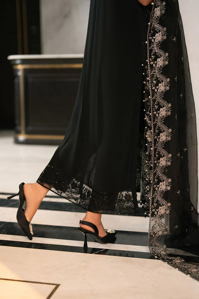 CHARCOAL VOID-3PC EMBROIDERED SILK SUIT - Image 2