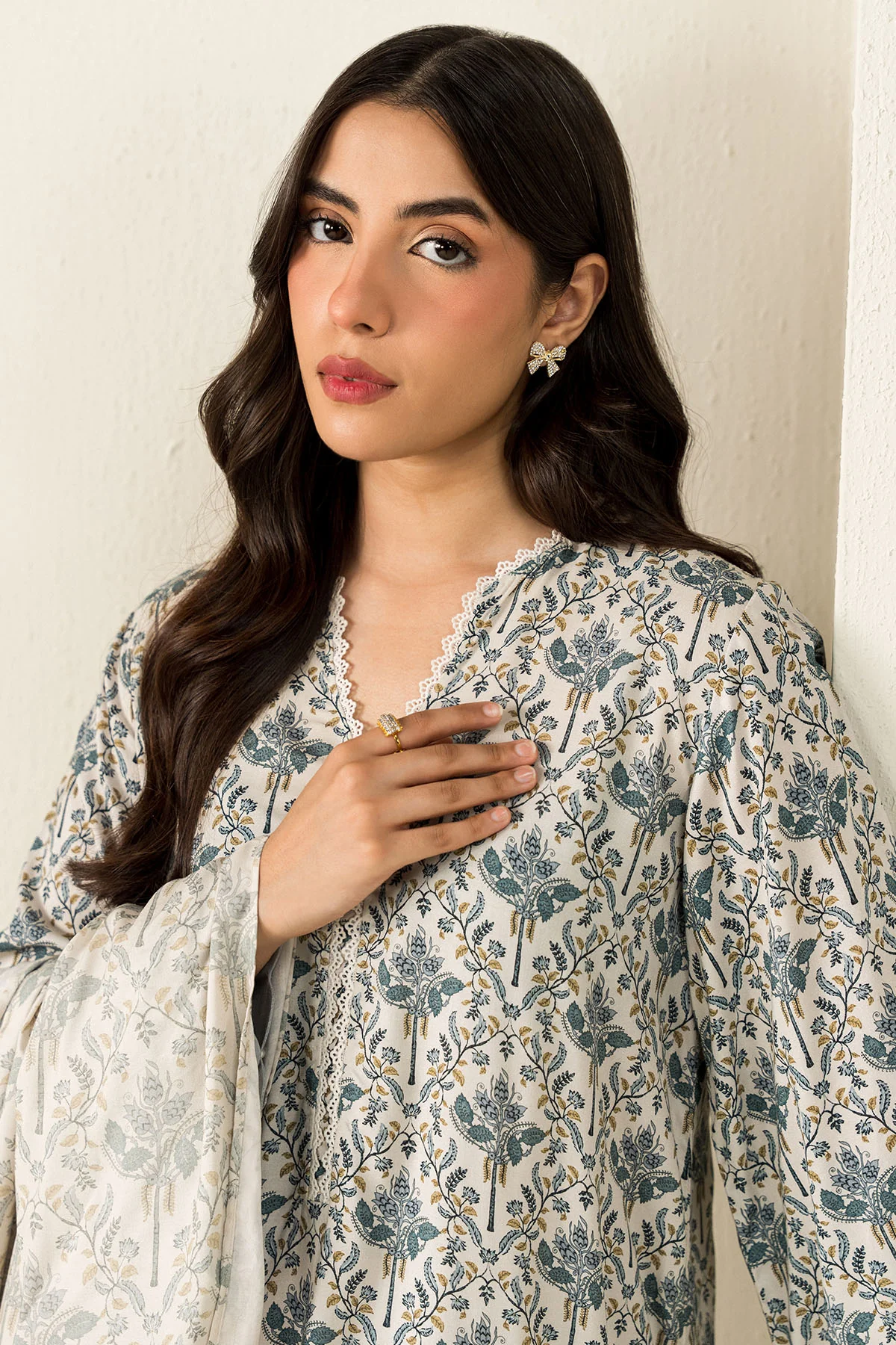 COCONUT HAZE-3PC LINEN PRINTED SUIT - Image 5