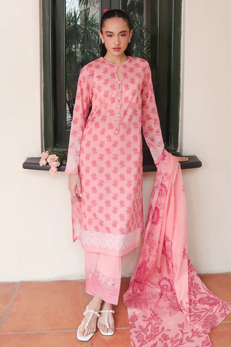 CORAL DELUXE-3 PIECE PRINTED LAWN SUIT