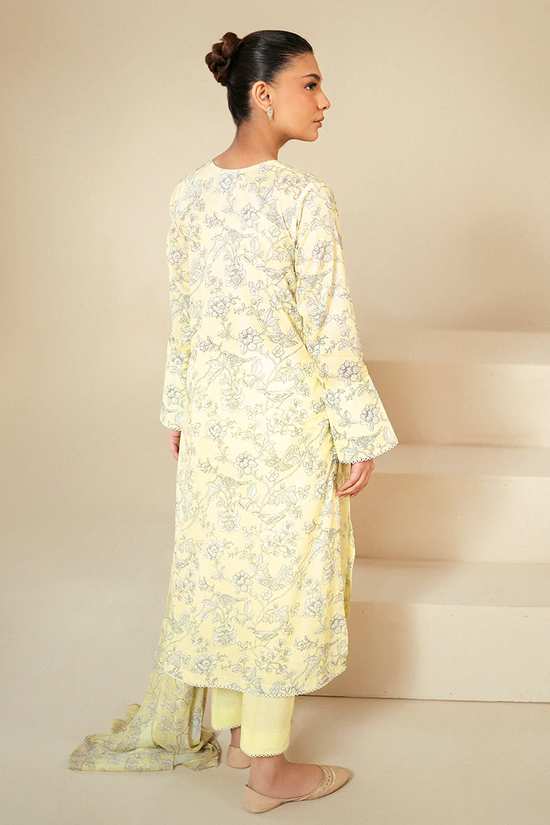 CREAM BRULEE-3 PIECE LAWN SUIT - Image 3