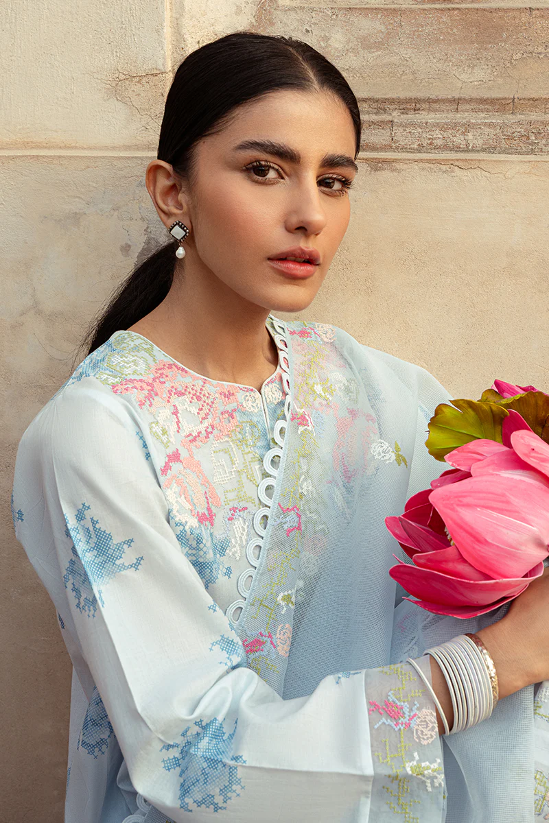DAWN MIST-3 PIECE LAWN PRINTED SUIT - Image 4