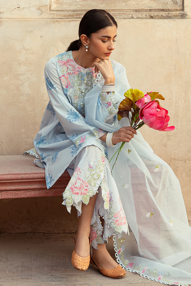 DAWN MIST-3 PIECE LAWN PRINTED SUIT - Image 7