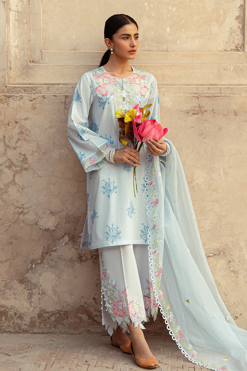DAWN MIST-3 PIECE LAWN PRINTED SUIT - Image 9
