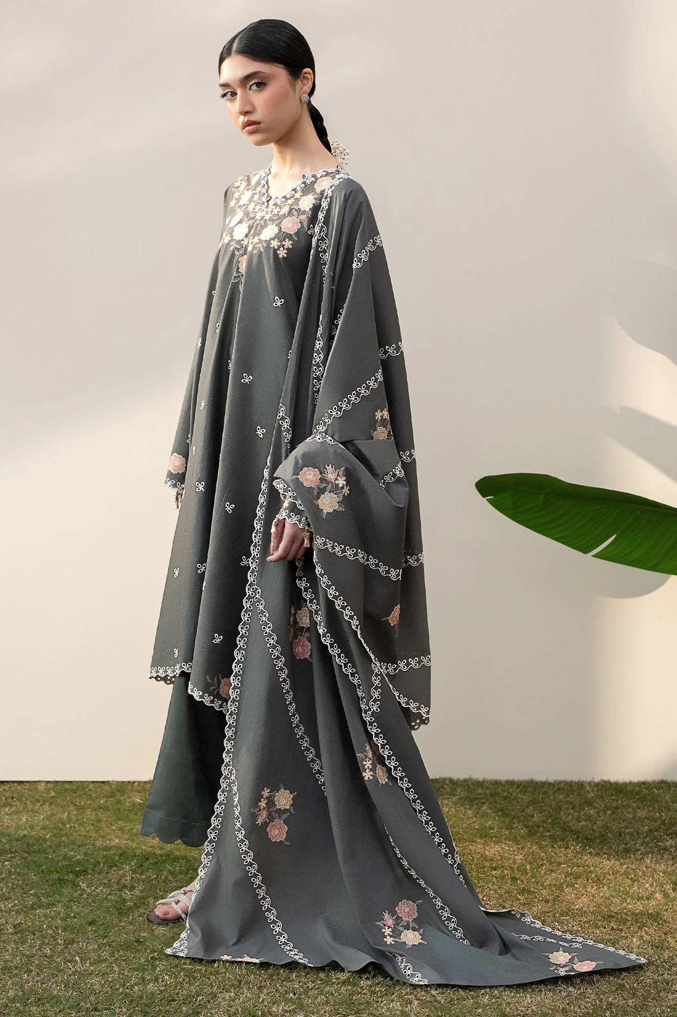 DEEP FOREST-3PC EMBROIDERED LAWN SUIT - Image 3