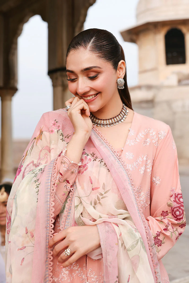 DUSKY ROSE-3PC EMBROIDERED LAWN SUIT - Image 4