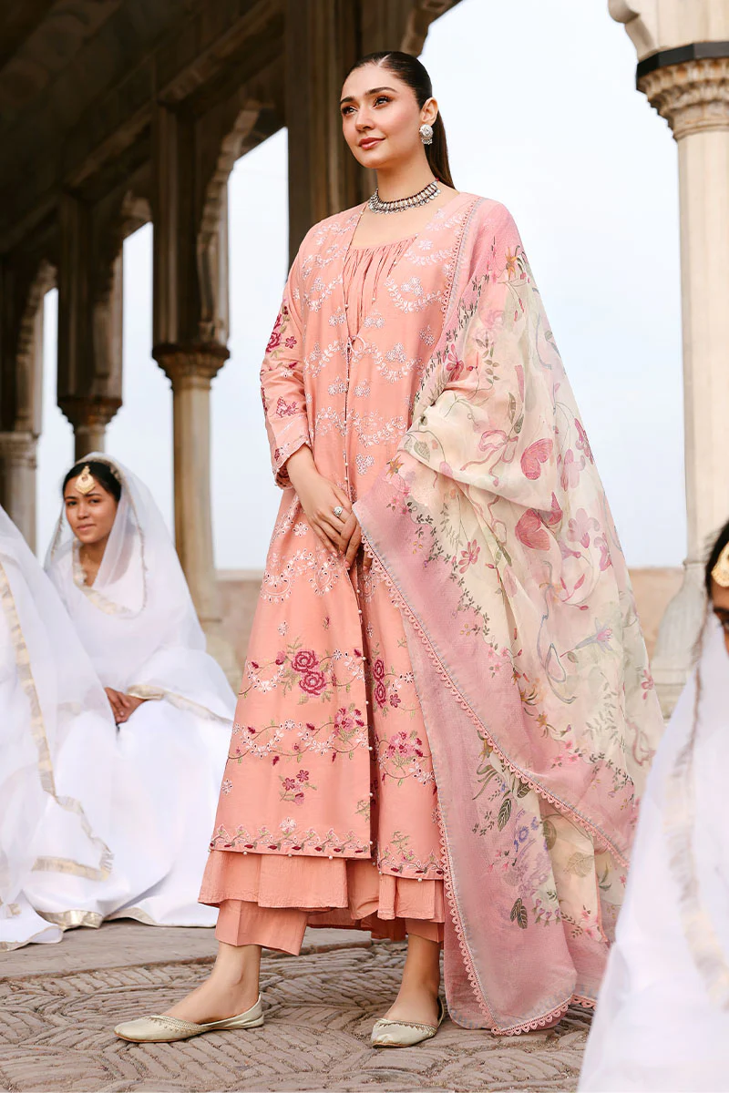 DUSKY ROSE-3PC EMBROIDERED LAWN SUIT - Image 6
