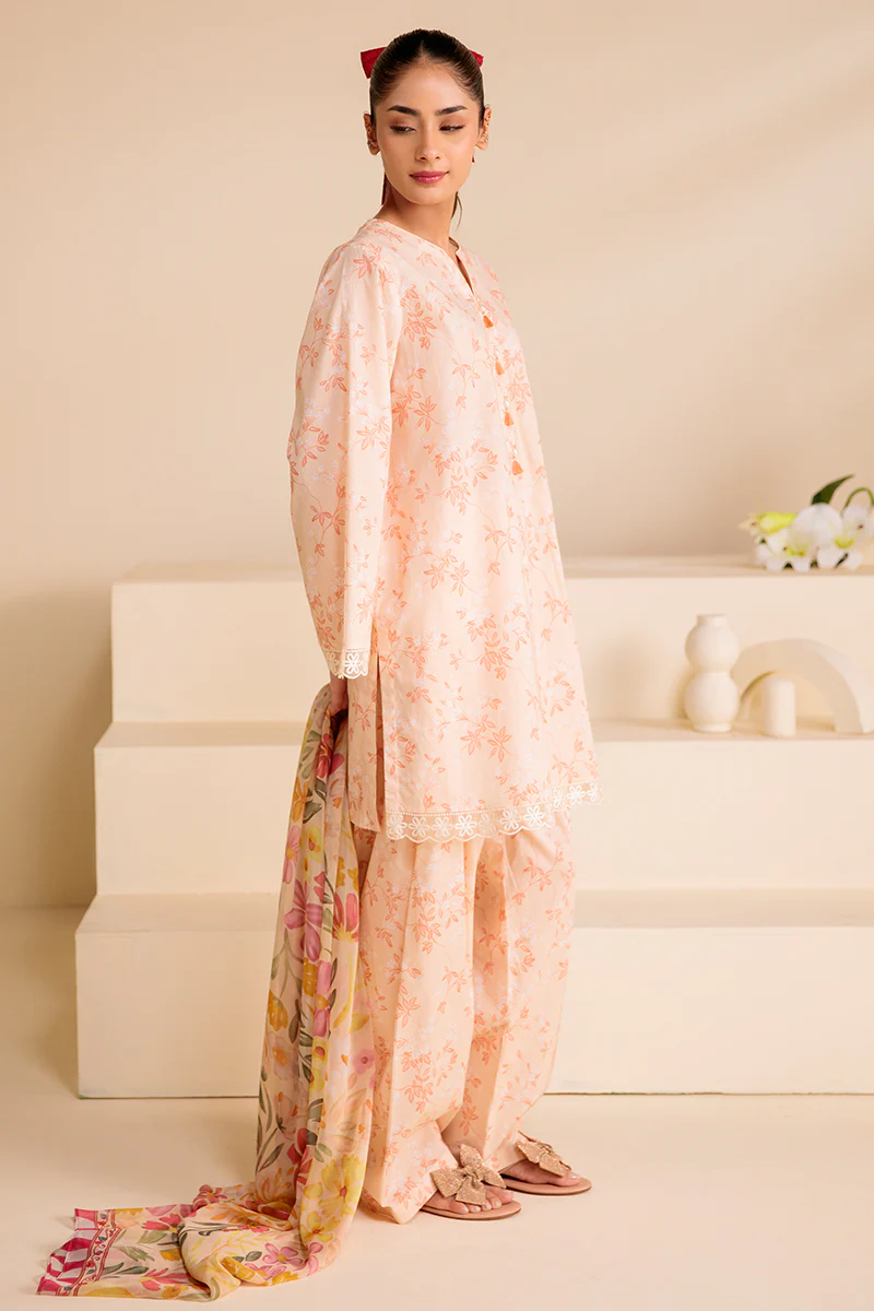 DUSKY ROSE-3 PIECE PRINTED LAWN SUIT - Image 3