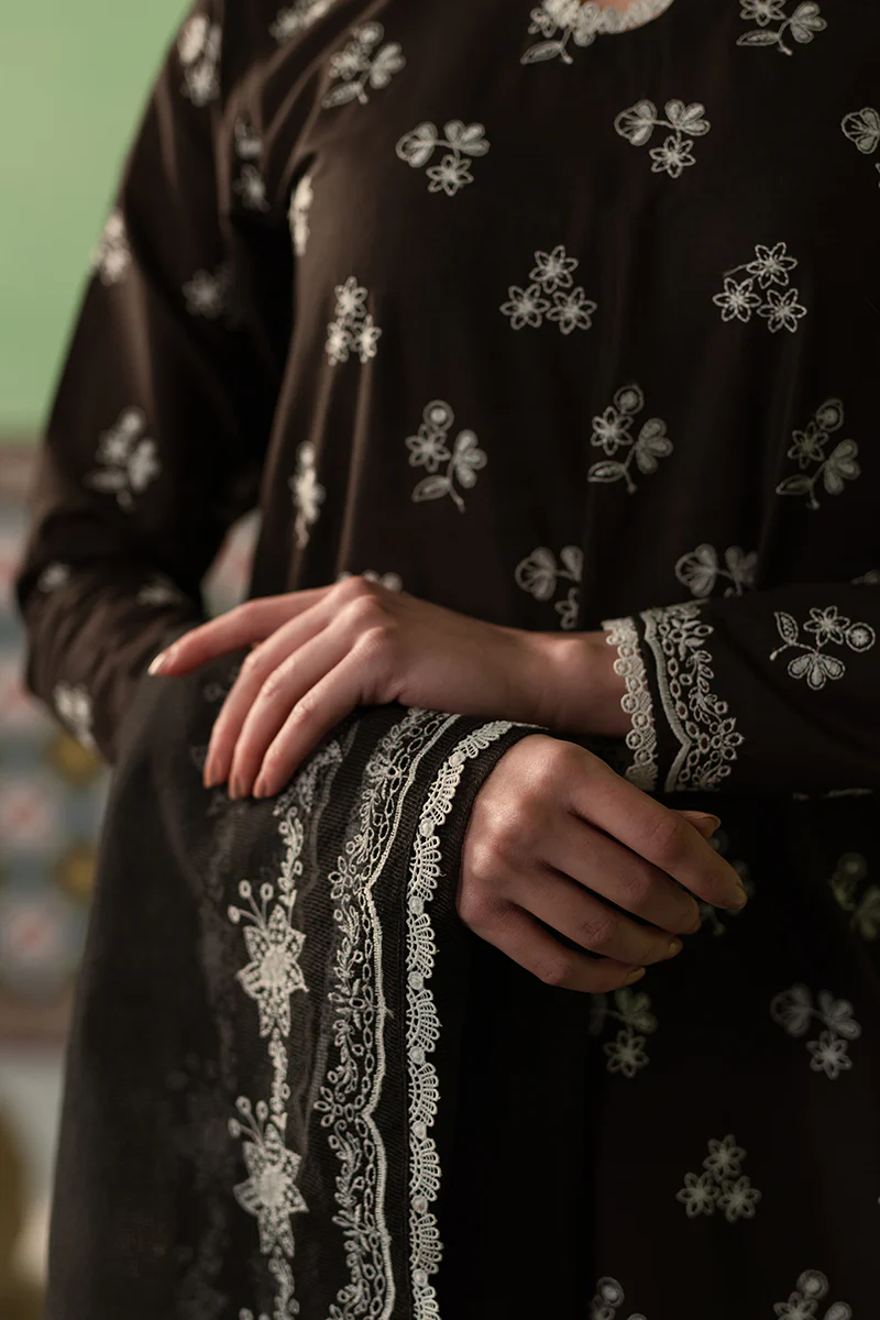 DUSKY SABLE-3 PIECE CHIKANKARI SUIT - Image 2