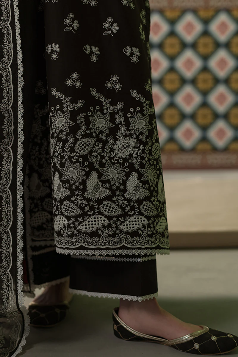 DUSKY SABLE-3 PIECE CHIKANKARI SUIT - Image 4