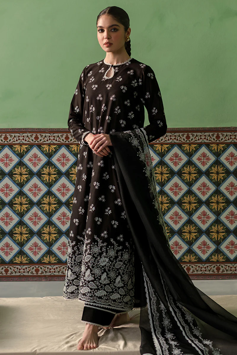 DUSKY SABLE-3 PIECE CHIKANKARI SUIT - Image 5