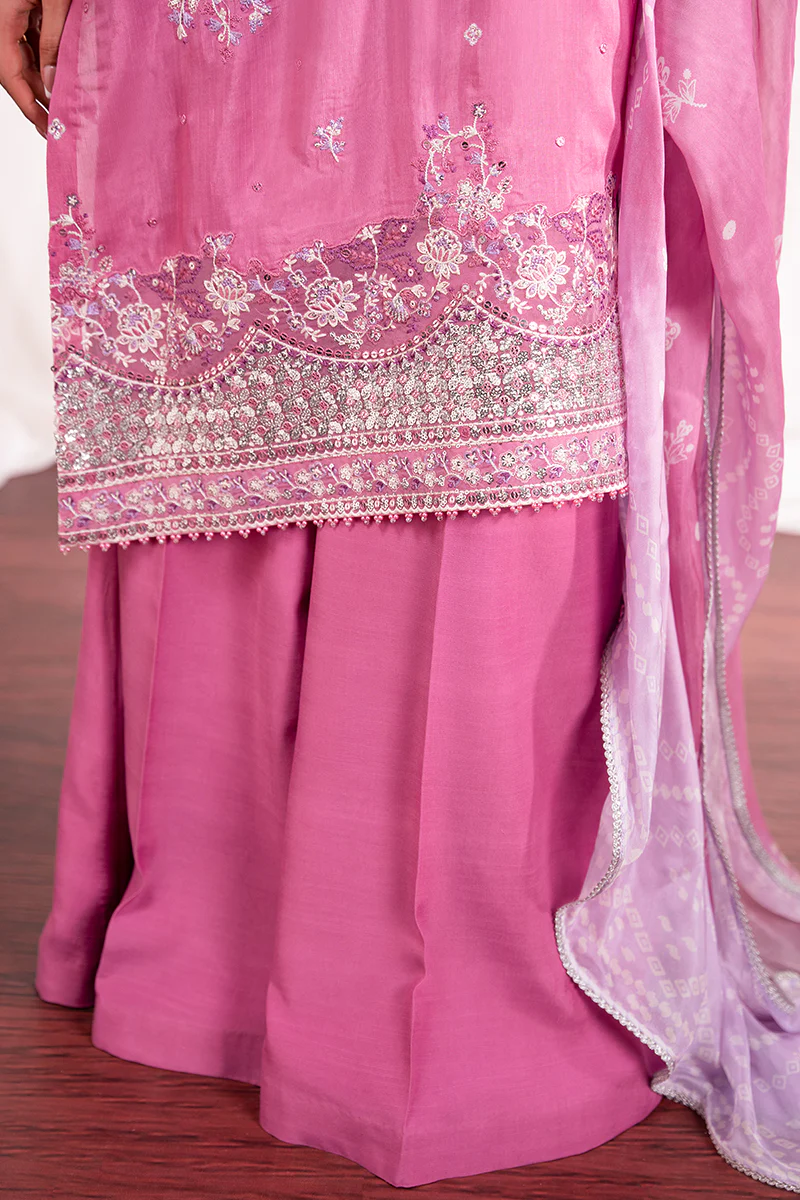 FLORAL BLUSH-3 PC EMBROIDERED SILK SUIT - Image 2