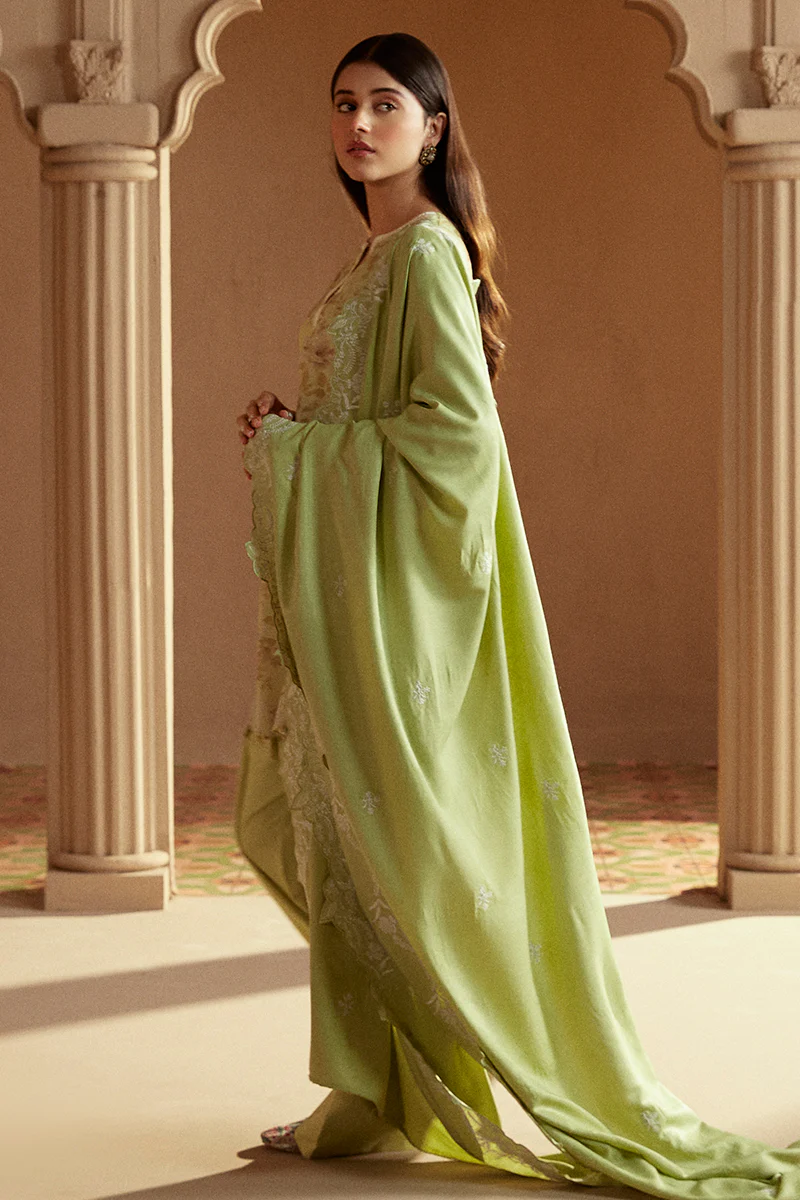 FLORAL CHARM-3 PC LINEN EMBROIDERED SUIT - Image 4