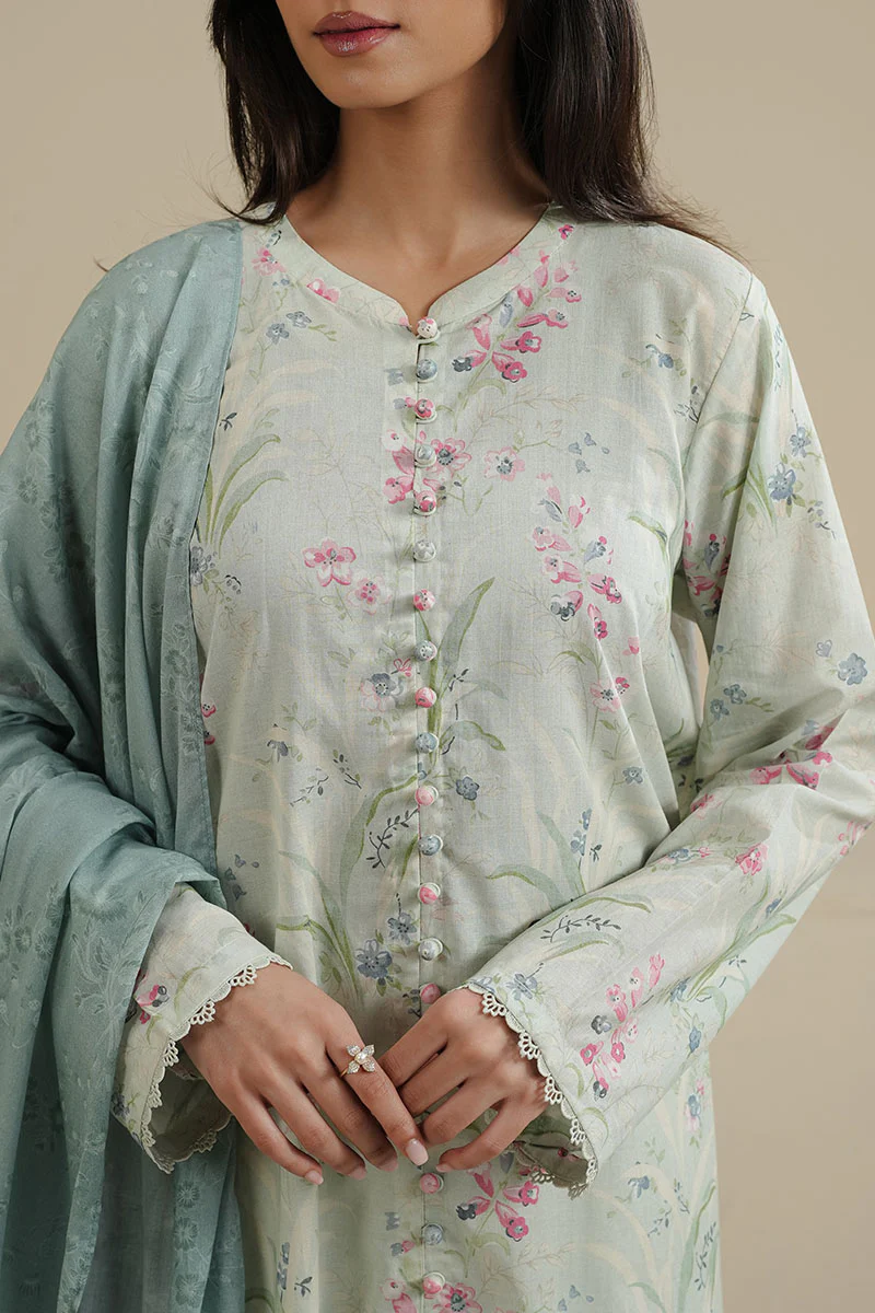 FLORAL GLINT-3PC PRINTED LAWN SUIT - Image 7