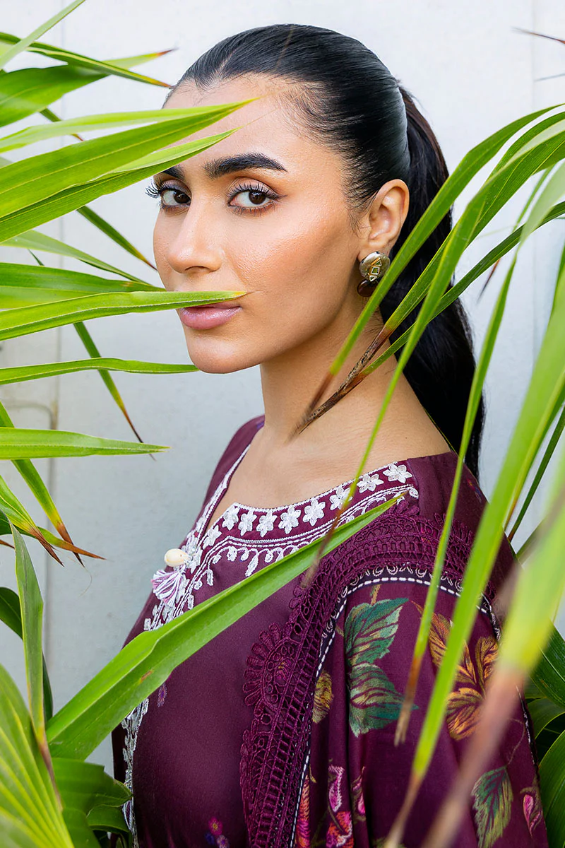 FLORAL MUSE-3PC SATIN PRINTED SUIT - Image 4