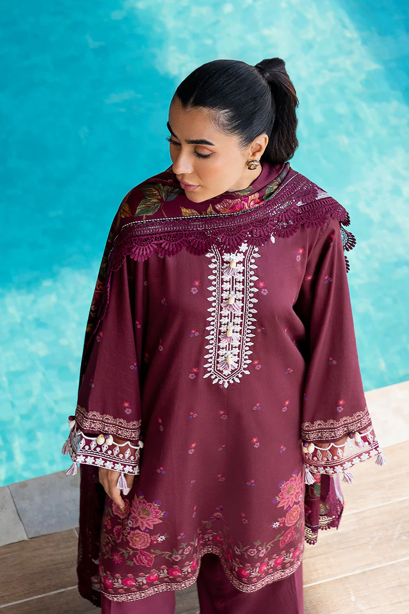 FLORAL MUSE-3PC SATIN PRINTED SUIT - Image 7