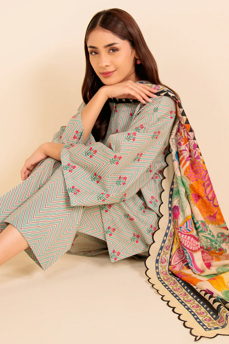 FLORAL VERVE-3 PIECE PRINTED LAWN SUIT - Image 3