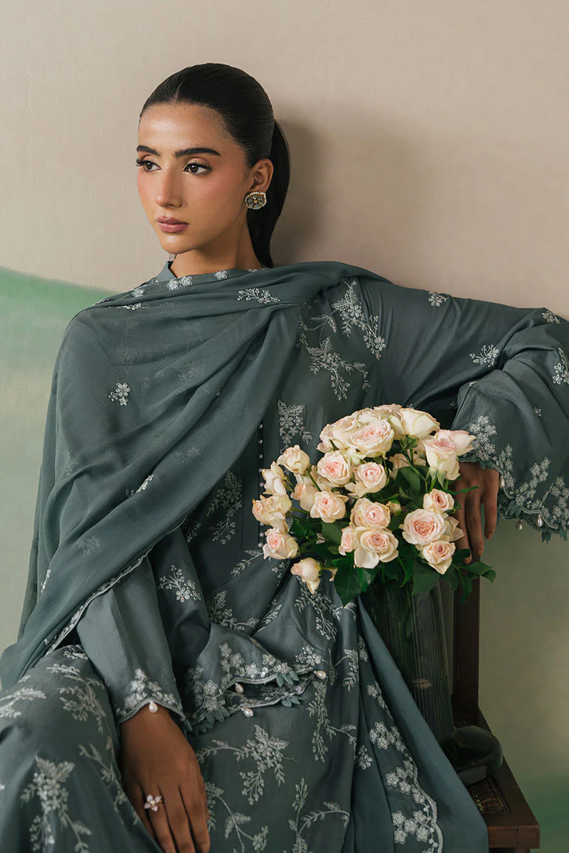 FOREST SERENITY-3PC LAWN EMBROIDERED SUIT - Image 2