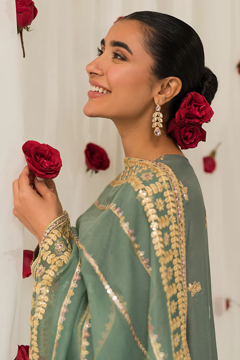 GARLAND SAGE-3 PIECE EMBROIDERED SILK SUIT - Image 3