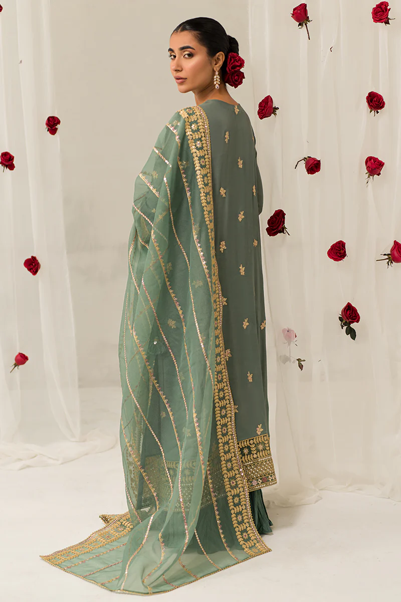 GARLAND SAGE-3 PIECE EMBROIDERED SILK SUIT - Image 5