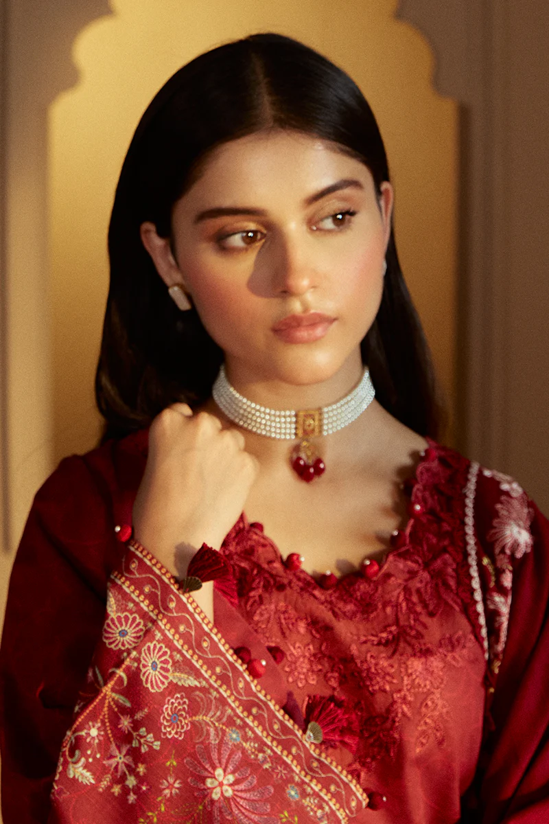 GARNET RIME-3 PC KHADDAR PRINTED SUIT - Image 3