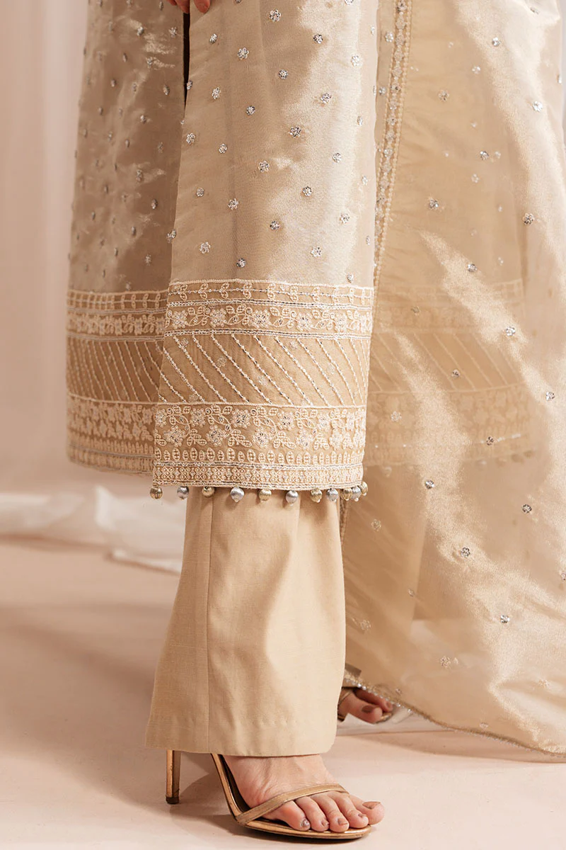 GILDED GLOW-4 PIECE EMBROIDERED SILK SUIT - Image 2