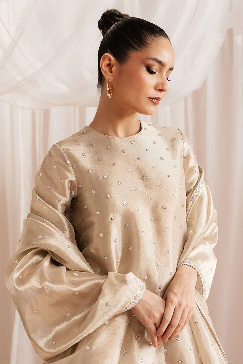 GILDED GLOW-4 PIECE EMBROIDERED SILK SUIT - Image 3