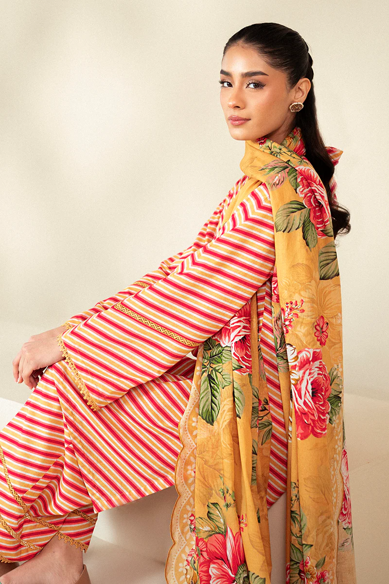 GOLDEN ROSADO-3 PIECE LAWN SUIT - Image 4
