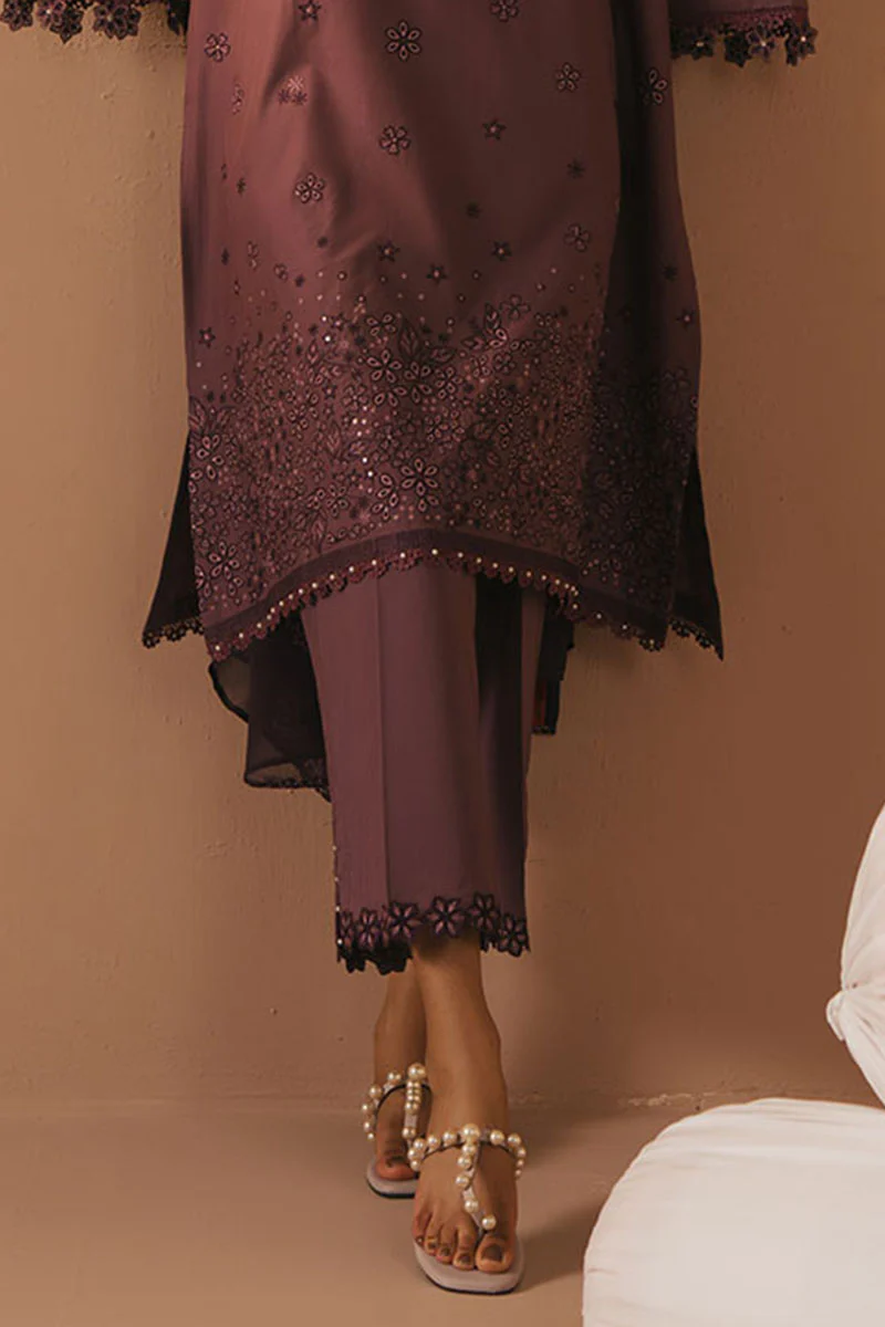 GRAPE AMETHYST- 3PC EMBROIDERED LAWN SUIT - Image 2