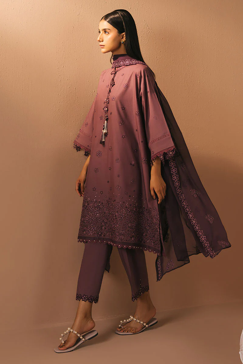 GRAPE AMETHYST- 3PC EMBROIDERED LAWN SUIT - Image 6