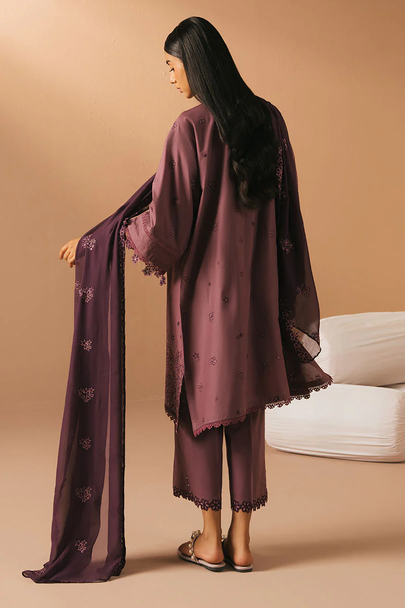 GRAPE AMETHYST- 3PC EMBROIDERED LAWN SUIT - Image 7