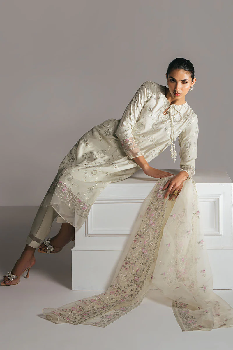 HONEYDEW MIST-3PC EMBROIDERED SILK SUIT - Image 6