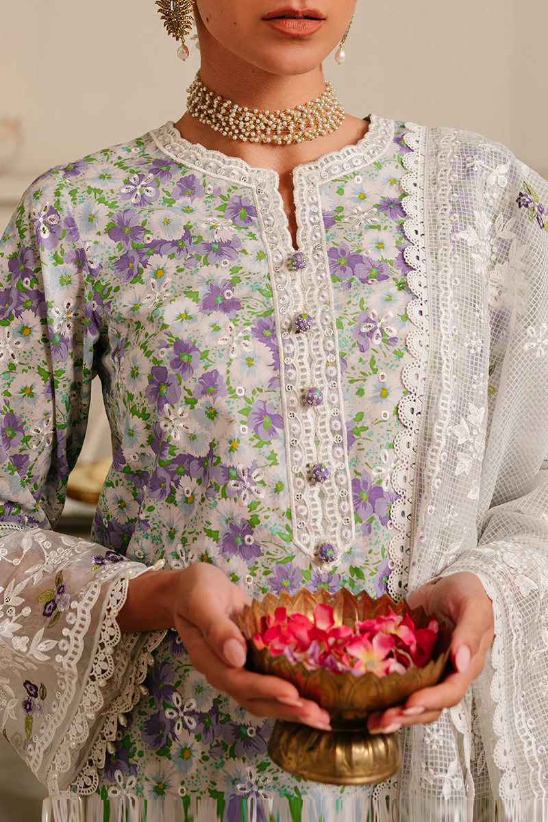 LAVENDER STRETCH-3 PIECE EMBROIDERED LAWN SUIT - Image 2